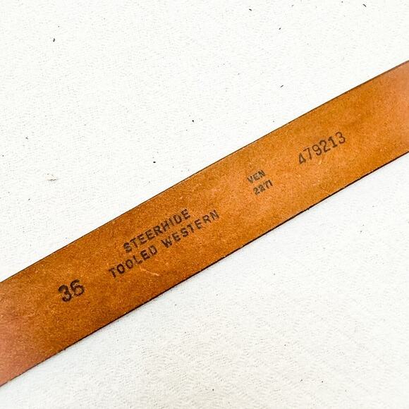 Steerhide Womens Brown Leather Western Belt Style 479213 Size 36 - Picture 3 of 4